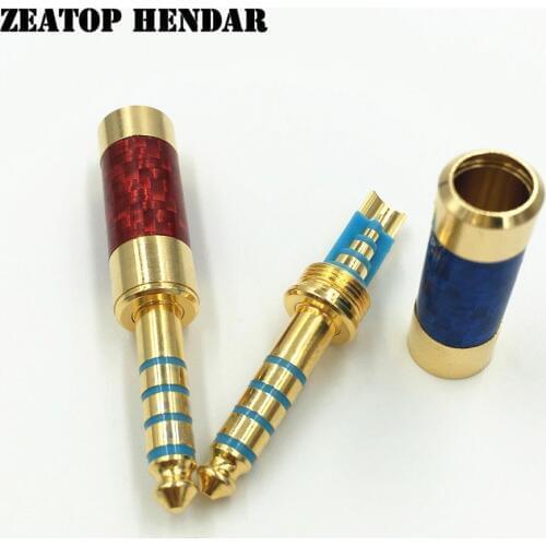 10Pcs 4.4mm 5 Pole Male Carbon Fiber Body Audio Headphone Earphone DIY Plug Adapter for Sony PHA-2A TA-ZH1ES NW-WM1Z NW-WM1A