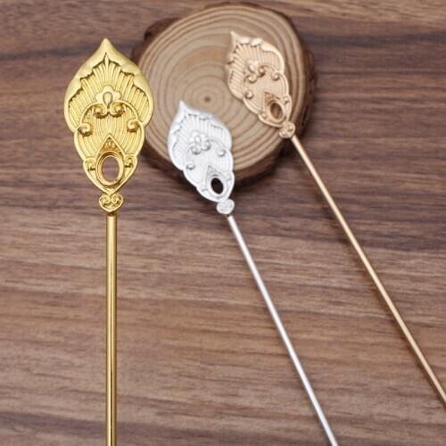 10pcs/lot 160mm 3 Color Alloy Hairpin Chinese Hair Sticks Bridal Hair Fork Hair Accessories For Women
