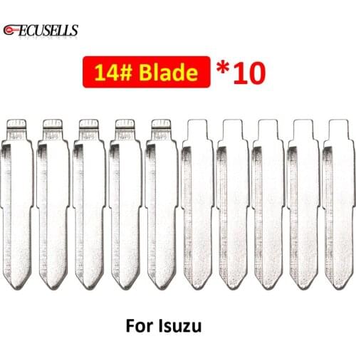 10Pcs/Lot New Replacement Type #14 NO.14 Metal Blank Uncut Key Blade Flip KD Remote Car Key Blade For Isuzu / Hainan for Mazda