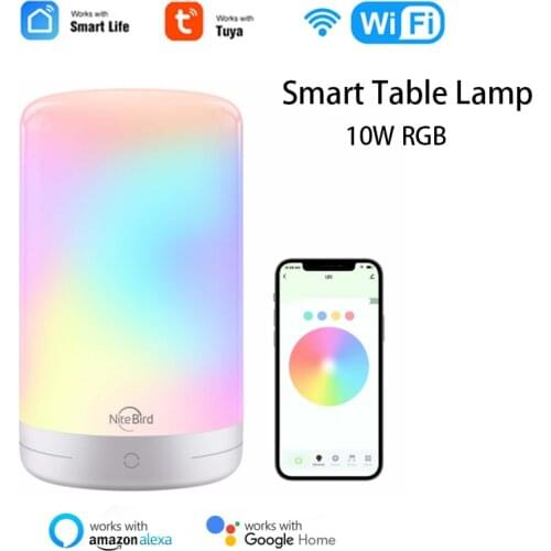 10W NiteBird Wifi Tuya Smart Table Lamp EU Touch Sensor Bedside Lamps Compatible with Alexa Google Home Smart life LED RGB Light