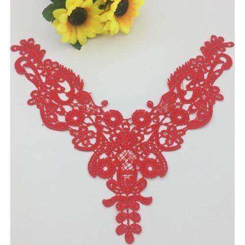 2Pcs/lot Polyester Venise Lace Craft Sewing Neckline Collar Applique Trims Patch -ZC