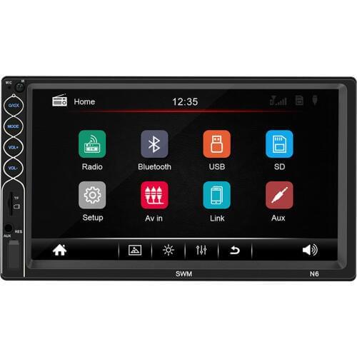 7 Inch 2 DIN HD Car BT MP5 Player 87.5-108Mhz FM Radio U-Disk/TF Card/Aux-In/BT Audio Video Player With USB Port