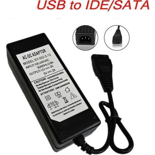 12V/5V 2.5A USB to IDE/SATA Power Supply Adapter Hard Drive/HDD/CD-ROM AC DC Free shipping