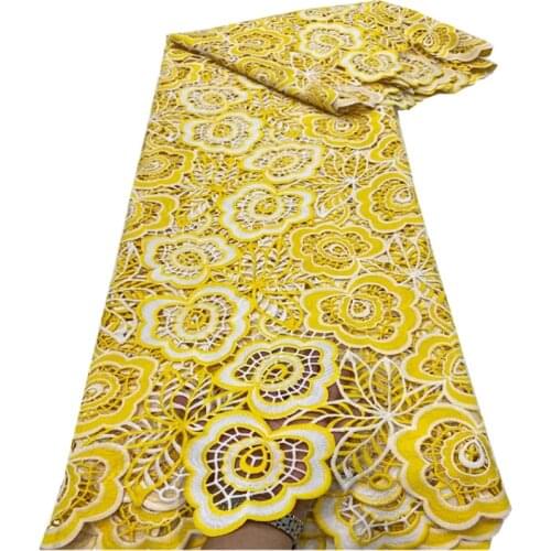 African Lace Fabric 2021 High Quality Lace French Milk Silk Fabric Nigerian Lace Fabrics Guipure Cord Lace For Wedding yy19-75