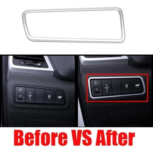Car ABS Chrome Headlight Lamp Switch Button Frame Cover Interior Trims for Hyundai Tucson 2015-2018
