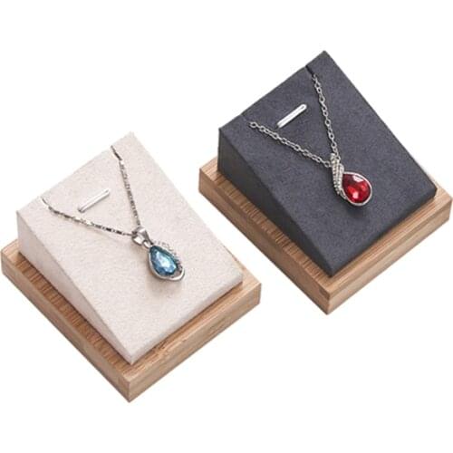 1pcs Bamboo Jewelry Necklace Pendant Display Stand Holder Jewelry Display Shelf Jewellery Organizer