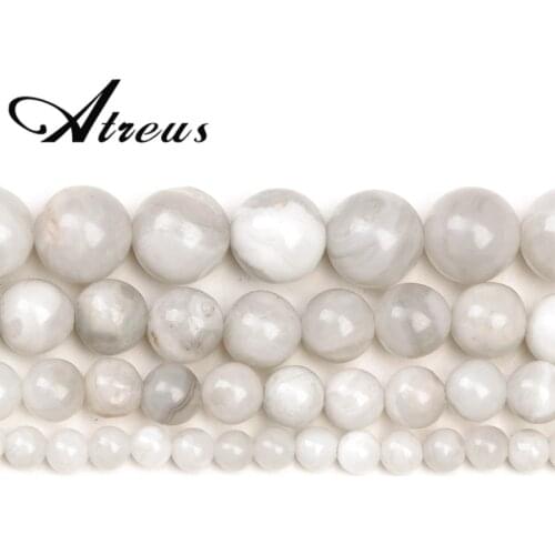 White Crazy Agate New Natural Stone Beads Shiny Round Beads For Jewelry Making 4/6/8/10mm Jadeite DIY Bracelets Necklace