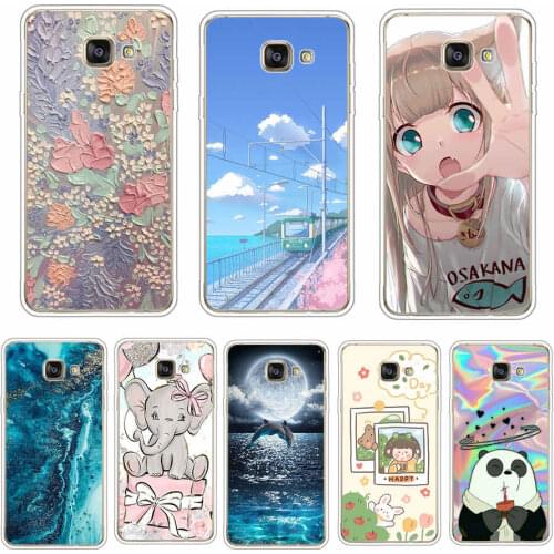 Phone case For Samsung Galaxy A3 2016 soft tpu back Cover full Protective FOR Capa Samsung A3 2016 covers silicon cat