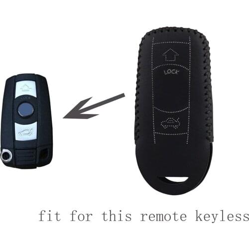 Genuine leather Keyless Remote Control Key Fob Cover Case Protector for BMW X1 X6 3 Buttons White