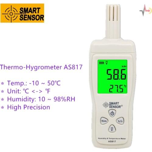 Digital Thermometer Hygrometer Temperature Humidity Meter Smart Sensor AS817 High Accuracy Precise Indoor Outdoor Gauge