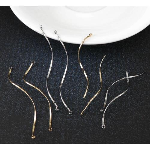 10pc S shape Double Cylinder Connecting Rod Metal Earrings Ear Clip Ear Hook DIY Handmade Ear Jewelry Materials Accessories