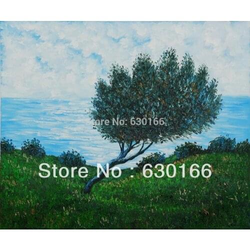 100% Handmade Oil Painting on Canvas - Sea Coast at Trouville by Claude Monet Living Room Wall Decor