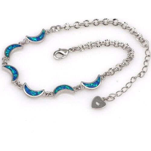SZ0121 Classic design moon / petal / four-leaf clover shape blue fire opal bracelets wholesale fashion jewelry