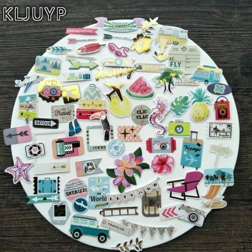 KLJUYP 70pc Travel Holidays Cardstock Die Cuts for Scrapbooking Happy Planner/Card Making/Journaling Project