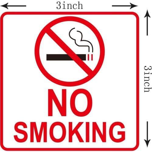 2021 Modern No Smoking Vinyl Signs Warning Sticker PVC Letter Printed Label Stickers Wall Window Glass Decoration 3 Inch