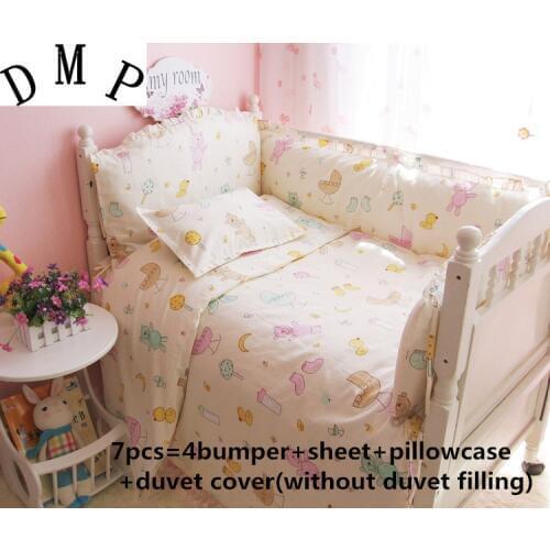 6/7PCS Baby Cot Beds Bedding Set High Quality set de cuna para bebe Baby Bedding Set ,Duvet Cover,120*60/120*70cm
