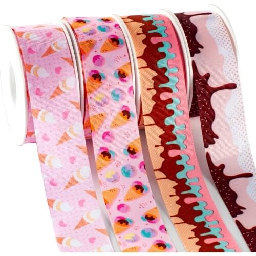 Ice Cream Printed Grosgrain Ribbons Diy Hairbows Handmade 10yards Different size