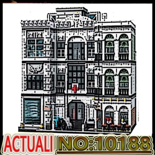 New Creator Expert Street View Moc Bricks Hospital Houses Blocks Emergency Room Modular Building Blocks Assembly Square Bank