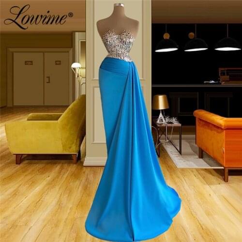 Lowime Dubai Arabic Kaftan Occasion Crystals Beaded Custom Made Plus Size Evening Dresses 2021 Long Satin Women Party Prom Gowns