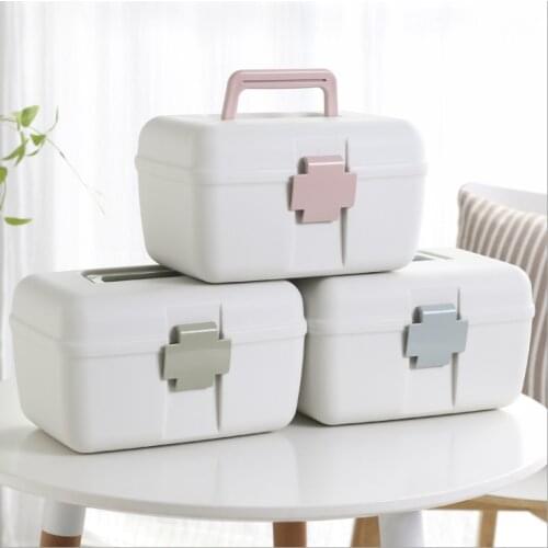 First Aid Box Medical Emergency Case Safe Lockable Medicine Storage Portable UK