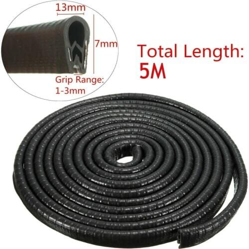 5M Car Door Moldings Rubber Strip U Shape 10*7MM Auto for Edge Rubber Seal Strip Guard Mold Protector Cover Trim Tool