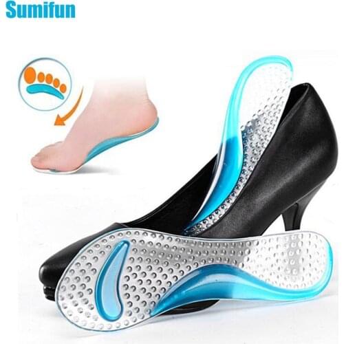 1Pair Soft Gel Insole Lady Shoe Feet Pad With Non-Slip Arch Support Cushion Orthotics Foot Care Tool Massager Support C591