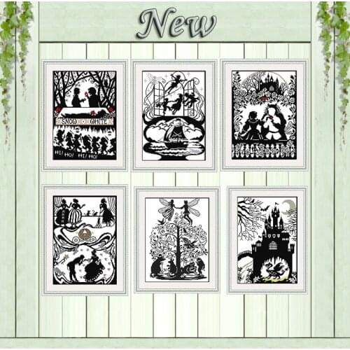 Fairy Tales dinosaur castle painting counted printed on canvas needlework embroidery Set DMC 11CT 14CT Cross Stitch kits Chinese