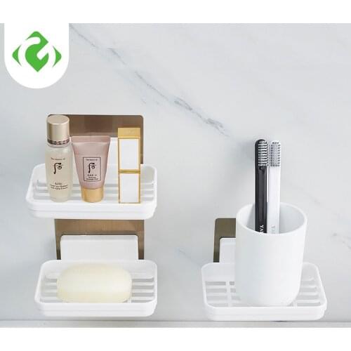 Wall Mounted Type Single Soap holder Bathroom Storage box Magic stickers firm soap box Dish Bathroom Tray
