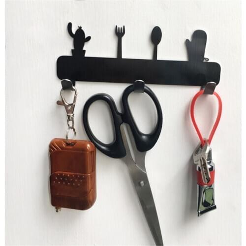 Wall-Mounted Cactus Tableware Stainless Steel 3 Hooks Without Perforation Waterproof Bathroom Kitchen Coat And Hat Storage Hook