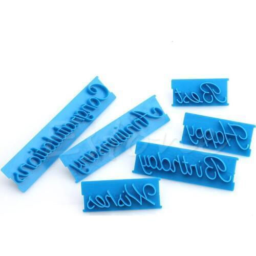 Y142 New Hot 6Pcs/Set Letter Fondant Cake Mold Decorating Icing Cutter Mould Sugar Craft DIY Tool