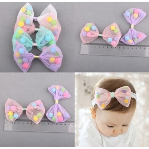 New Arrival Colorful Round Fur Balls Decorated Chiffon Lace Floral Button Patch Stikers DIY Jewely Findings 30pcs Fabric Sticker