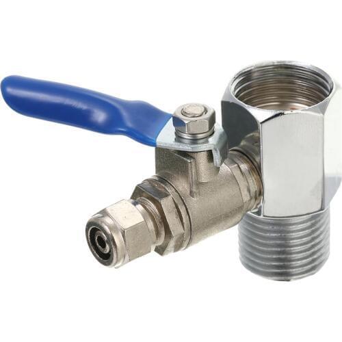 1/2" to 1/4" Ball Tee Connector Valve RO Feed Water Adapter for Faucet Tap Replacement Hardware Tools