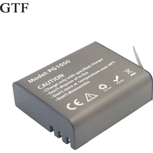 Rechargeable battery for camera eken 3.7v pg1050mah, for action camera h9 h9 h3 h3r h8r h8 pro, sj4000, sjcam, sj5000, m10, sj50
