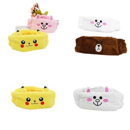 Pokemon Pikachu Cartoon Hairband Men and Women The Same Cute Animal Headband Sports Hair Belt Wash Face Elastic Headband