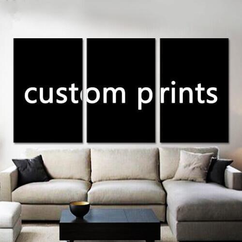 Drop Shipping Custom Made Canvas Wall Art Picture 3 Pieces Customized Painting Modern Living Room Decorative Framework