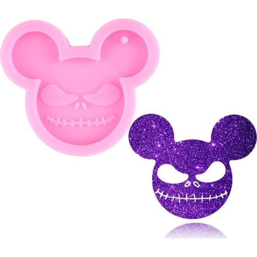 Disney Mickey Skeleton Silicone Keychain Mold Halloween Clown Jack Pendant Epoxy Resin Molds DIY Charms Jewelry Making Moulds