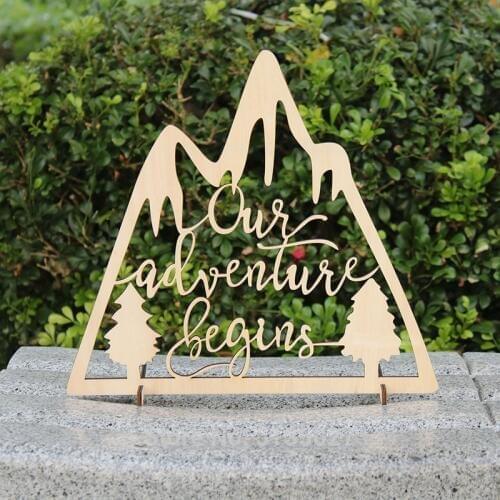 Adventure themed wedding signs, Travel wedding sign, Our adventure begins wedding sign, Rustic wedding decor, Wedding reception