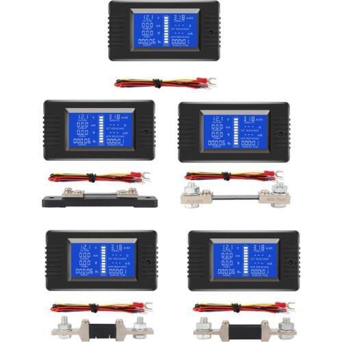 DC 0-200V 0-300A Battery Tester Voltmeter Ampmeter Power Impedance Capacity Energy Time Meter 50A/100A/200A/300A Multimeter