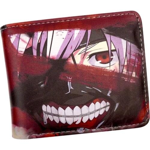 Tokyo Ghoul Ken Kaneki PU Material Bifold Anime Wallet Purse Coin Pocket Credit Card Id Window