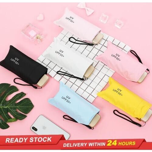 Ultralight mini UV protection pocket mini umbrella ladies windproof and durable 5 folding sun protection umbrella portable