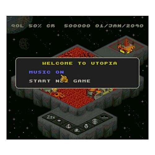 Utopia - The Creation of a Nation NTSC Version 16 Bit 46 Pin Big Gray Game Card For USA Game Players