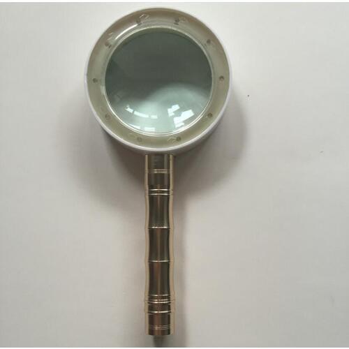 10X 75mm Double Lens Golden LED Illuminated insect Viewer Magnifier Handheld 10 Times Magnifying Glass Loupe Children Old Man