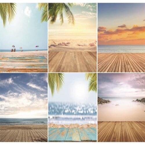 Vinyl Custom Photography Backdrops Prop Beach and Blue Sky Photography Background J20228-30