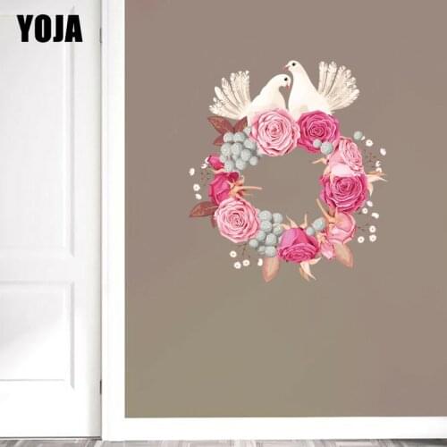 YOJA 52.8×58.8CM Rose Garland Fashion Home Living Room Decoration Personality Wall Stickers 8WS0053
