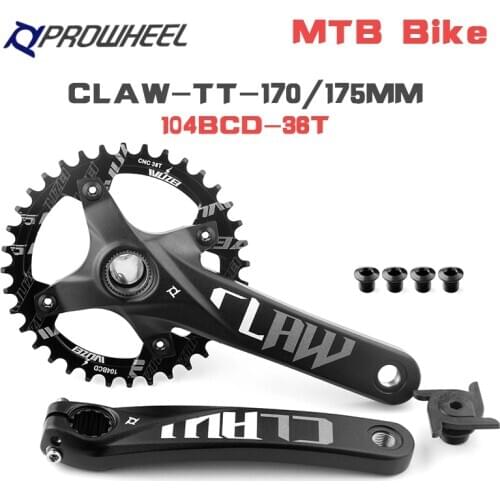 Prowheel MTB Bicycle Crank Sprockets 104BCD 170/175mm Chainwheel Round 30/32/34/36/38T Bottom Bracket BB Mountain Bike Crankset