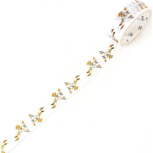 1.5cm 7m 1 pcs Autumn harvest season theme osmanthus tree style washi tape Adhesive DIY Scrapbook Sticker Label Masking decor