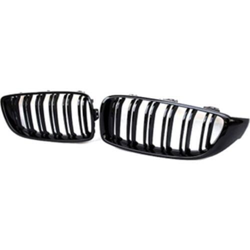 1pair F32 F33 F36 F80 M3 F82 F83 ABS Front Grille For BMW 4 Series gloss Black 2-slat Racing Grille M3 M4 Coupe Sedan Cabriolet