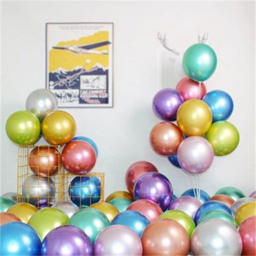 10Pcs 5/10/12 Inch Chrome Metallic Balloons Air Metal Balls Pearl Latex Ballons Colors Wedding Happy Birthday Party Decoration