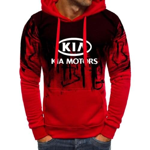 2021 Hoodies Men KIA Car Logo Print Sweatshirt Spring Autumn Gradient Men Hoodie harajuku Casual Hoody tracksuit