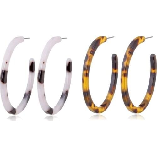 2021 New Acrylic Marbled Earring Leopard Round Hoop Earrings Women Tortoise Shell Jewelry 2020 trend